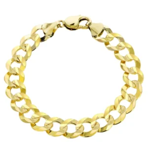 Solid Mens Cuban Link Bracelet 10K/14K Yellow Gold