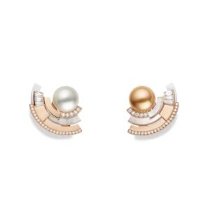 Buy Chaumet Labyrinthe Earrings - Rose gold, pearls, golden pearl, diamonds