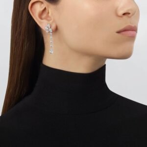 Joséphine Aigrette Impériale earrings – White gold, diamonds