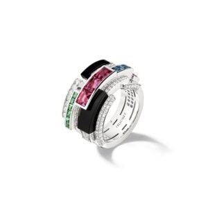 Labyrinthe Rings For Sale - White gold, onyx, indicolite, diamonds